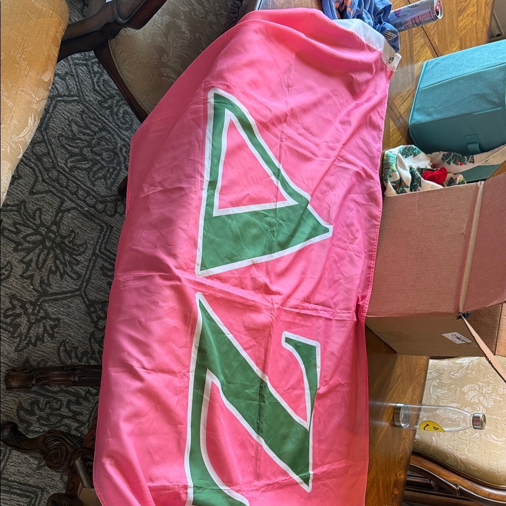 Pink and Green Delta Zeta Flag